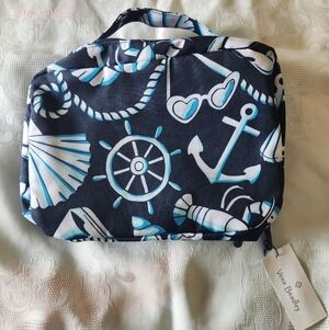 Vera Bradley Lighten Up Lge Blush & Brush Case In "Shore Enough" NEW!